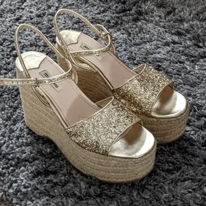Miu Miu Glitter Sandals